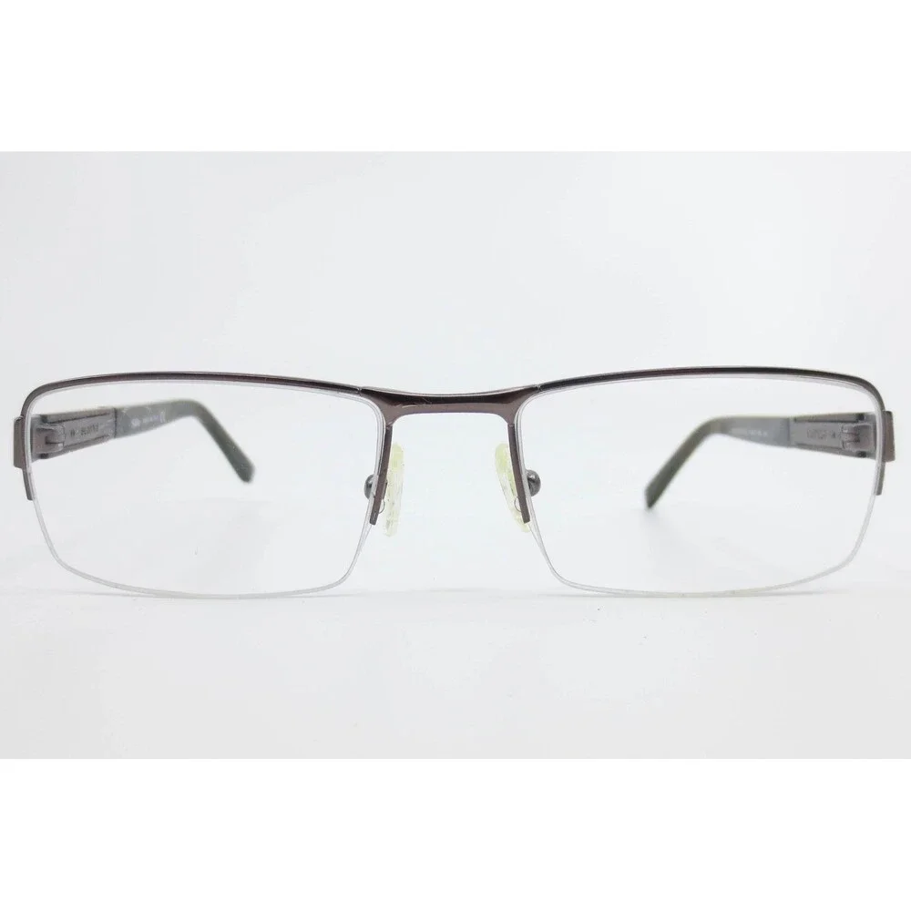 Safilo Elasta E3093 FA9 Brown Rectangular Semi Rimless Eyeglass Frames Italy
